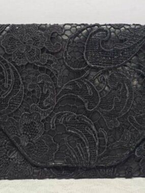 Jessica Simpson Black Lace Clutch